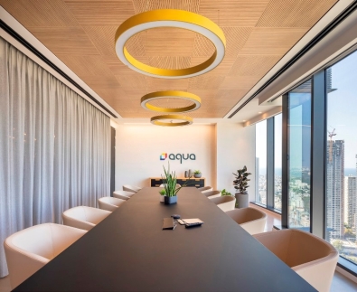 תקרת עץ נסתרת פריקה - משרדי אקווה, תכנון: רונן דוידוף, צלם עוזי פורת (2)